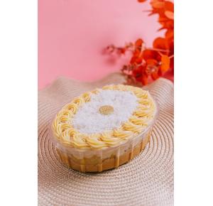 Torta na travessa com Abacaxi com Coco e Doce de Leite