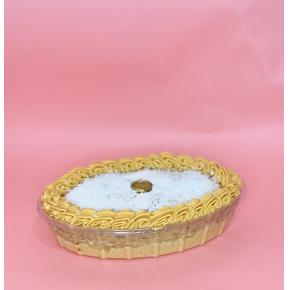 Torta na travessa Pavê de abacaxi com coco e ameixa G